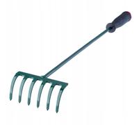 Petit râteau KADAX avec tige, vert, 60 cm, 6 dents