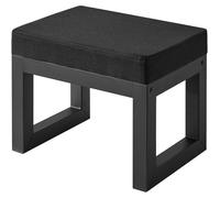 Petit repose-pied avec assise rembourrée - Pouf multifonctionnel, couleur noire