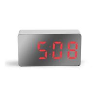 Petit réveil numérique miniature pour voyage avec affichage LED de l'heure ou de la température, fonction snooze, luminosité réglable, utilisation simple - NOUVEAU (Rouge)