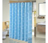 Petit Rideau De Douche 80x180, Rideau de Salle de Bain Bleu thème océan, étoiles de mer et Coquillages
