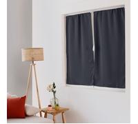 Petit rideau uni et occultant Gris Foncé 60x120 cm