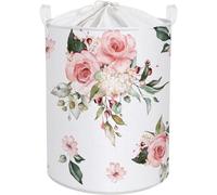 Petit sac à jouets avec couvercle - Sac de rangement rond pour la chambre des filles ou la chambre à coucher, grande armoire à linge d'une capacité de 63 litres et mesurant 40 x 50 cm.