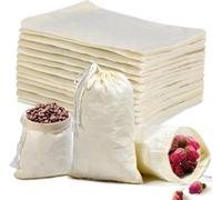 Petit sac en coton 10 x 15 cm, réutilisable, avec cordon