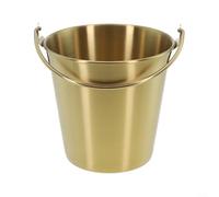 Petit seau à glace en acier inoxydable avec poignées pour servir des collations, y compris les frites, les pépites de poulet et les boissons froides (1000 ml, doré)