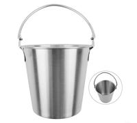 Petit seau à glace portable multi-usage en acier inoxydable avec poignées pour collations comme le poulet, les pépites, les frites et les boissons froides (700 ml)