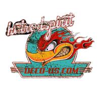 petit sticker woody hot rod spirit autocollant deco-us 8x 6 cm