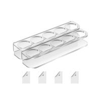 Petit support de fiole pour réfrigérateur - Étagère murale pour fioles en acrylique, organiseur de bouteilles transparent, support de flacon à 5 fentes avec adhésifs puissants | Rangement pour