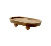 Petit Support en Bois, Base en Bois pour Plateau D'affichage, Présentoir pour Table D'entrée, Ferme, Cuisine, Pièce Maîtresse de Table, Ovale 11.8x19.8x4.3cm