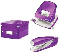 Petit système de rangement A5 WOW violet, lot comprenant une perforatrice et un tournevis pour 30 feuilles