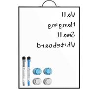 Petit tableau blanc suspendu 40 x 30 cm - Tableau effaçable à sec portable avec poignée - Surface magnétique - Cadre noir en aluminium - Mini tableau de notes pour la maison, la cuisine, le bureau, l'