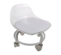 Petit Tabouret Acrylique Blanc à Roulettes Silencieuses pour Garçon Fille | Assise Ronde Moulée, Mobilité Fluide à 360°, pour Table D’activité, Bibliothèque, Crèche et Salle de Jeu