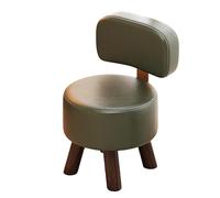 Petit tabouret repose-pieds de 43,2 cm de hauteur avec dessus rembourré en polyuréthane, pieds en bois massif, mousse épaisse haute densité pour salon, chambre à coucher, entrée, bureau