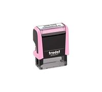 Petit tampon encreur personnalisable avec votre texte - Trodat Printy 4.0 4911 - Small - Dimensions : 37 x 13 mm - Pour 3 lignes de texte maximum - Encre noire incluse - Couleur de monture Rose Pastel