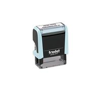 Petit tampon encreur personnalisable avec votre texte - Trodat Printy 4.0 4911 - Small - Dimensions : 37x13mm - Pour 3 lignes de texte maximum - Encre noire incluse - Couleur de monture Bleu Pastel