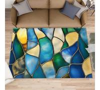 Petit Tapis de Bain Abstrait pour Salle de Bain, mosaïque tachée, Moderne, Lavable et antidérapant, Motif géométrique Moderne, 60 x 90 cm, pour décoration d'intérieur