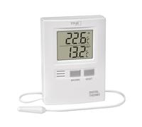 TFA Dostmann Thermomètre numérique Int./Ext. 30.1012, sonde câble, -50 à 70°C / -10 à 60°C, blanc