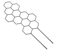 Petit Treillis en Métal Forme Alvéole pour Plantes Grimpantes en Pot | Structure Noire à Piquer Terreau, Croissance Verticale Peu Encombrante, Adaptée aux Philodendrons et Rosiers