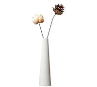 Petit vase à bourgeons en céramique conique à tige unique - Vase noir décoratif pour centre de table floral pour mariage et bureau (blanc)