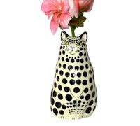 Petit vase à pois pour fleurs - Petit vase en forme de chat accrocheur - Décoration d'étagère - Design moderne - Motif à pois - Cadeau pour amoureux des chats