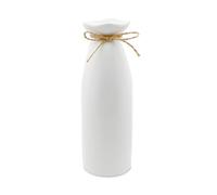 Petit Vase en céramique, Blanc, 21 cm de Haut, Fait à la Main, avec Ficelle de Jute, vases Modernes, décoration pour Fleurs fraîches, Fleurs séchées, Vase bohème, pour la Maison, Le Salon, la Table