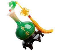 Petit Vase Ruyi Décoratif en Résine Vert pour Salon et Bureau | Style Chinois Classique, Format Compact pour Fleurs Séchées et Petites Plantes, Déco Sobre