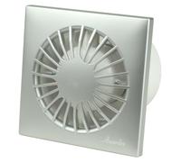 Petit ventilateur axial avec temporisation et hygrostat Silent Omega Argent 100 H