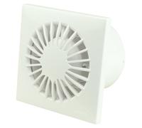 Petit ventilateur axial avec temporisation et hygrostat Silent Omega Blanc 100 H