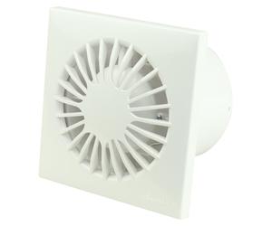 Petit ventilateur axial avec temporisation et hygrostat Silent Omega Blanc 100 H