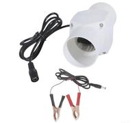Petit ventilateur d'échappement 46 mm avec clip crocodile 10 W AC100-240 V en PVC - Roulement à billes - Pour cuisine, salle de bain, tuyau de montage, serre, charbon de bois, câble étendu à faible