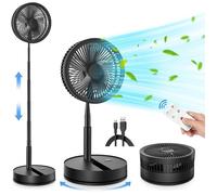 Petit Ventilateur Oscillant Portable, Pliable, Rechargeable, Usb C, Avec Télécommande, Mini Ventilateur Sur Pied Silencieux[VV163]