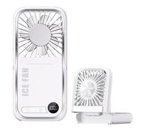 Petit ventilateur personnel silencieux | Écran numérique LED silencieux, pliable, chargement USB, support de téléphone pour tente, camping, camion, atelier, cuisine