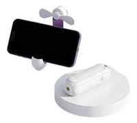 Petit ventilateur pliable 5-en-1,ELVANZA Ventilateur,ventilateur + support + lampe de poche + miroir + batterie externe,autonomie prolongée de 1 200