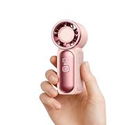Petit ventilateur portable rechargeable de poche turbo pour cils - Petit ventilateur personnel électrique avec 6 vitesses - Cordon d'affichage LED - Pour maquillage, voyage, maison, bureau