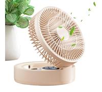 Petit ventilateur pour chambre Ventilateur USB pliable 5 vitesses | Avec Lumière LED Intégrée, Miroir Maquillage Pliable, Minuterie et Fonctionnement Silencieux Pour Dortoir Chambre Cuisine