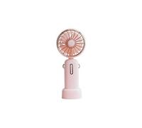 Petit ventilateur rabattable, bureau pliant portable, grande puissance éolienne, longue durée de vie de la batterie rose