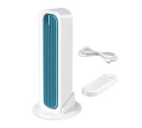 Petit ventilateur tour - Ventilateur de bureau portable oscillant silencieux sans lame | Refroidisseur d'air personnel rechargeable réglable à 3 vitesses avec télécommande | Ventilateurs sans pales