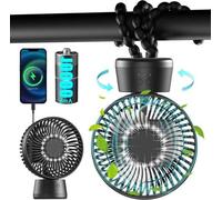 Petit ventilateur USB à rotation de 120°, batterie de 10 000 mAh