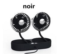 Petit ventilateur, ventilateur pliable à double tête, ventilateur de voiture en forme de tournesol, ventilateur rotatif 360, noir