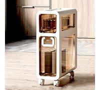 Petite Armoire De Rangement De Salle De Bain Fine Et Compacte, Grande Capacité, avec Tiroirs Transparents Et roulettes, Meuble De Rangement Vertical étanche pour Petits Espaces., 17cmwidth, 2-Tiers