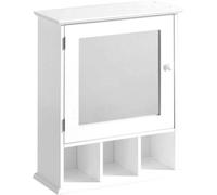 Petite armoire murale en bois avec miroir, blanche