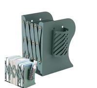 Petite bibliothèque de bureau, petite bibliothèque de bureau, étagère de rangement télescopique pour petite bibliothèque - Organisateur de bureau en métal avec porte-stylos, bibliothèque de bureau