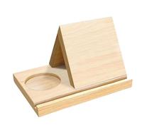 Petite bibliothèque en bois naturel, support de livre triangulaire avec porte-gobelet, décoration de maison