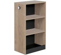 Petite bibliothèque mobile Chêne blond noir Marcel