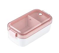 Petite boîte à déjeuner hermétique en ABS avec compartiment intérieur - Boîte à bento rose pour enfants