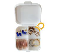 Petite boîte à pilules, petit organiseur transparent, 8,7 x 8,5 x 2,8 cm, design portable à compartiments, étui polyvalent, transparent, pour bonbons, bagues, boucles d'oreilles, voyage