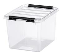 Petite Boîte carrée transparente 3 litres Classic 3 - Clips Noirs