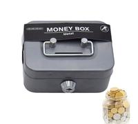 Petite boîte de | Caisse en métal Mini Coffre-fort Serrure | Banque de pièces en métal, boîte de sécurité robuste, caisse Portable pour et adultes, Collection de pièces de monnaie