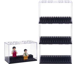 Petite boîte de présentation en plastique empilable, 60 x 120 x 78 mm, noire transparente