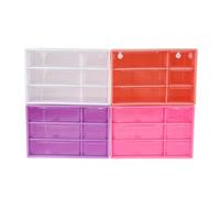 Petite Boite De Rangement Boîte transparente à tiroirs à Six grilles, boîte de rangement de bureau multicouche, boîte d'organisation anti-poussière for fournitures de bureau, papeterie bijoux(Purple)