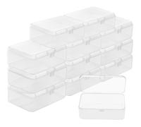 Petite Boite De Rangement Plastique Transparent Avec Couvercle À Charnière (Lot De 12) - L9 X L6 X H3,3 Cm - Mini Boite Rang[u4974]